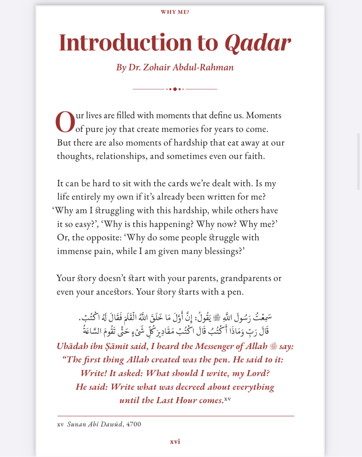 WHY ME?
UNDERSTANDING ONE'S WORLDLY FATE
By (author) Omar Suleiman